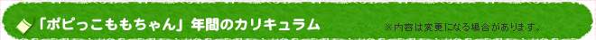 ポピっこももちゃん年間のカリキュラム