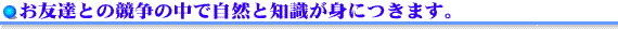 お友達との競争の中で自然と知識が見につきます